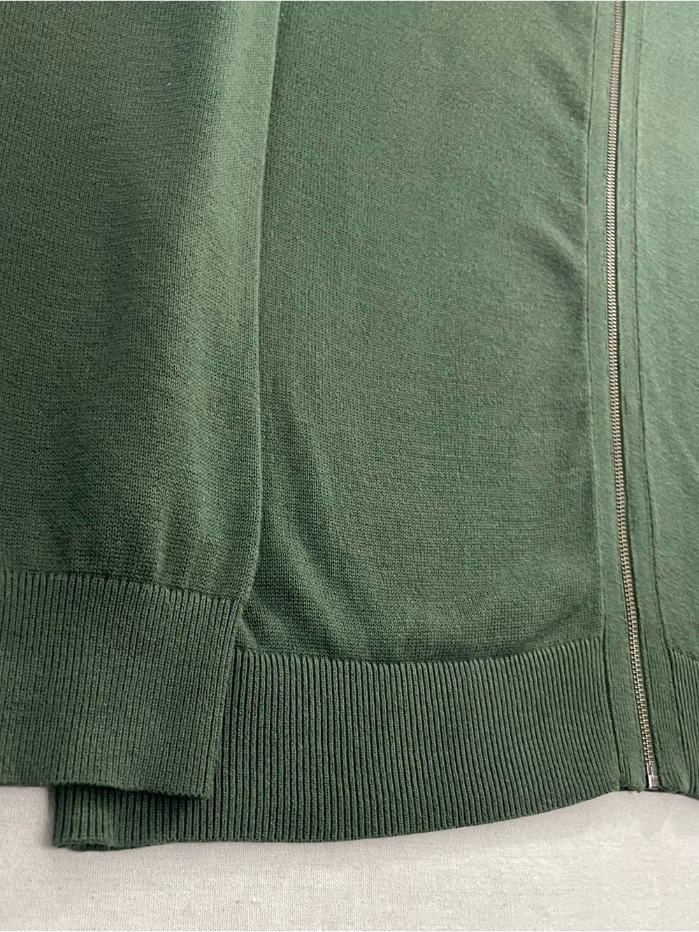 LL Bean Cardigan Sweater Mens Sz XL Reg Full Zip Mock Neck 100% Cotton Ribbed - Picture 2 of 11